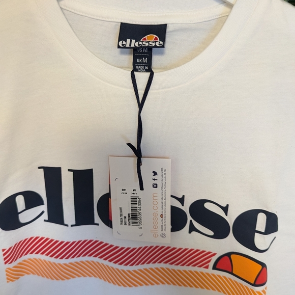 NEW Ellesse Triscia Tee Shirt, Mens Medium, White NWTS - Picture 4 of 5